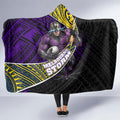 Melbourne Storm Rugby Hooded Blanket Tribal Polynesian Power Art - Lightning Mascot