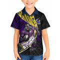 Melbourne Storm Rugby Kid Hawaiian Shirt Tribal Polynesian Power Art - Lightning Mascot