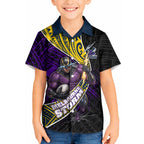 Melbourne Storm Rugby Kid Hawaiian Shirt Tribal Polynesian Power Art - Lightning Mascot