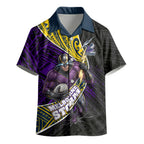 Melbourne Storm Rugby Kid Hawaiian Shirt Tribal Polynesian Power Art - Lightning Mascot