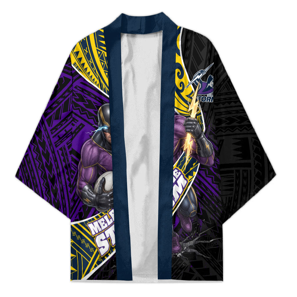 Melbourne Storm Rugby Kimono Tribal Polynesian Power Art - Lightning Mascot