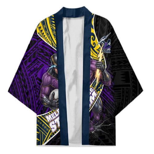 Melbourne Storm Rugby Kimono Tribal Polynesian Power Art - Lightning Mascot