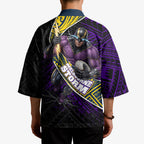 Melbourne Storm Rugby Kimono Tribal Polynesian Power Art - Lightning Mascot