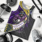 Melbourne Storm Rugby Men Tank Top Tribal Polynesian Power Art - Lightning Mascot