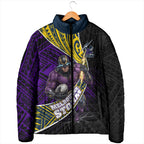 Melbourne Storm Rugby Padded Jacket Tribal Polynesian Power Art - Lightning Mascot