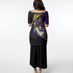Melbourne Storm Rugby Puletasi Tribal Polynesian Power Art - Lightning Mascot