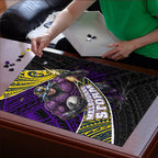 Melbourne Storm Rugby Puzzle Tribal Polynesian Power Art - Lightning Mascot