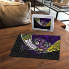Melbourne Storm Rugby Puzzle Tribal Polynesian Power Art - Lightning Mascot