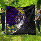 Melbourne Storm Rugby Quilt Tribal Polynesian Power Art - Lightning Mascot