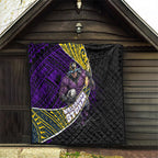 Melbourne Storm Rugby Quilt Tribal Polynesian Power Art - Lightning Mascot
