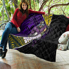 Melbourne Storm Rugby Quilt Tribal Polynesian Power Art - Lightning Mascot