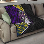 Melbourne Storm Rugby Quilt Tribal Polynesian Power Art - Lightning Mascot