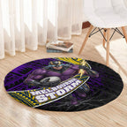 Melbourne Storm Rugby Round Carpet Tribal Polynesian Power Art - Lightning Mascot