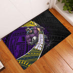 Melbourne Storm Rugby Rubber Doormat Tribal Polynesian Power Art - Lightning Mascot