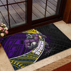Melbourne Storm Rugby Rubber Doormat Tribal Polynesian Power Art - Lightning Mascot