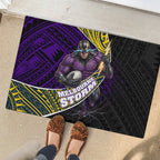 Melbourne Storm Rugby Rubber Doormat Tribal Polynesian Power Art - Lightning Mascot