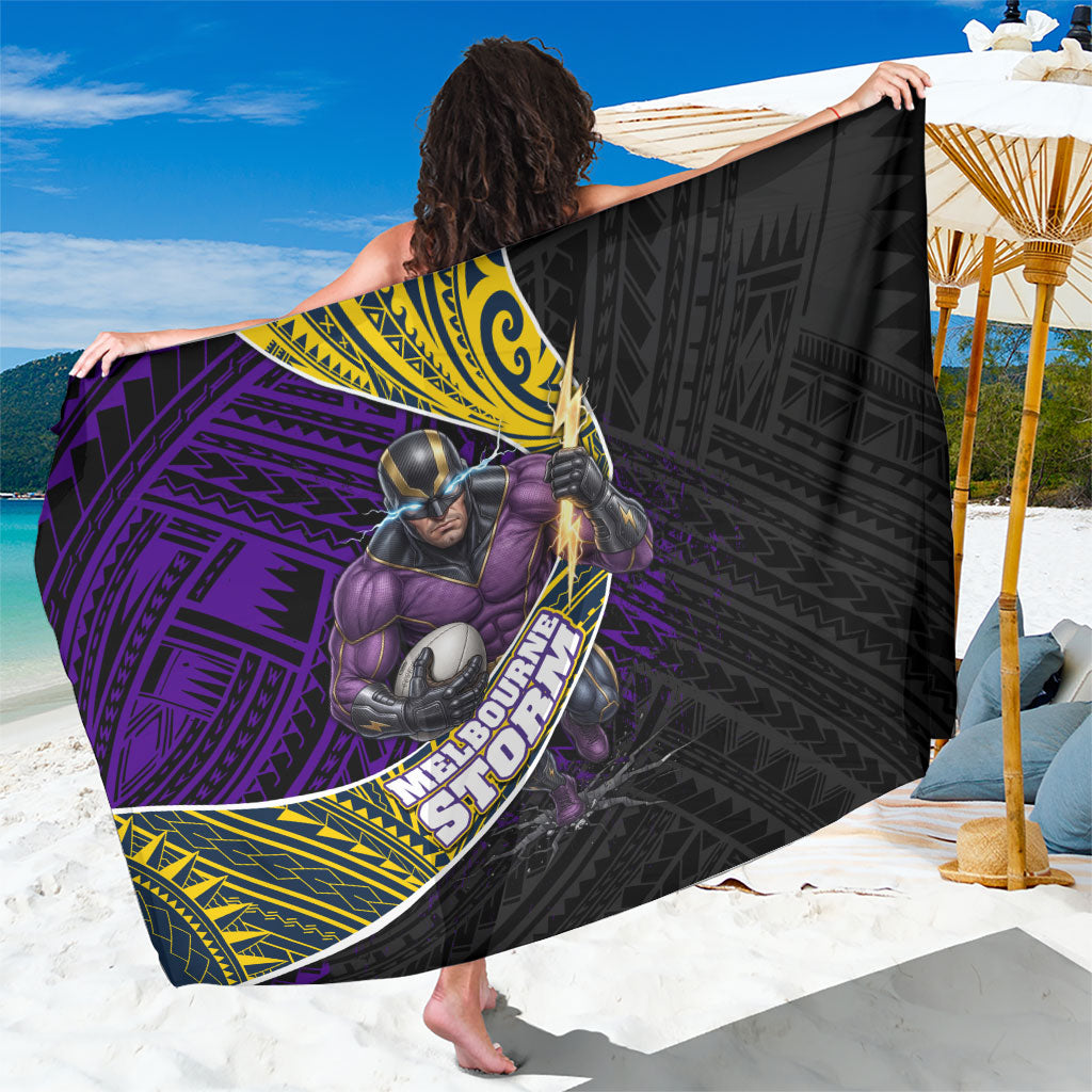 Melbourne Storm Rugby Sarong Tribal Polynesian Power Art - Lightning Mascot