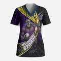 Melbourne Storm Rugby Scrub Top Tribal Polynesian Power Art - Lightning Mascot