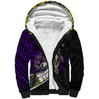 Melbourne Storm Rugby Sherpa Hoodie Tribal Polynesian Power Art - Lightning Mascot
