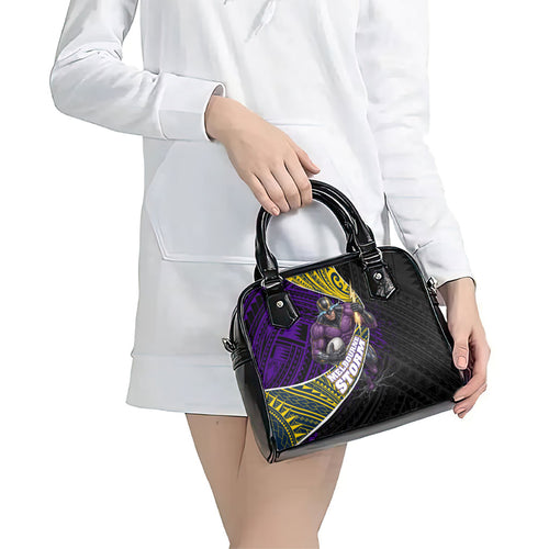 Melbourne Storm Rugby Shoulder Handbag Tribal Polynesian Power Art - Lightning Mascot