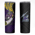Melbourne Storm Rugby Skinny Tumbler Tribal Polynesian Power Art - Lightning Mascot