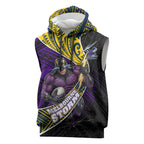 Melbourne Storm Rugby Sleeveless Hoodie Tribal Polynesian Power Art - Lightning Mascot
