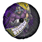 Melbourne Storm Rugby Spare Tire Cover Tribal Polynesian Power Art - Lightning Mascot