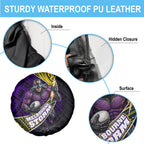 Melbourne Storm Rugby Spare Tire Cover Tribal Polynesian Power Art - Lightning Mascot