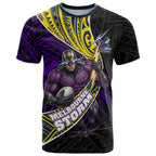 Melbourne Storm Rugby T Shirt Tribal Polynesian Power Art - Lightning Mascot