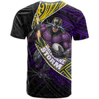 Melbourne Storm Rugby T Shirt Tribal Polynesian Power Art - Lightning Mascot