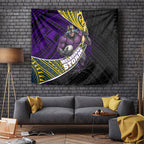 Melbourne Storm Rugby Tapestry Tribal Polynesian Power Art - Lightning Mascot
