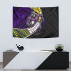 Melbourne Storm Rugby Tapestry Tribal Polynesian Power Art - Lightning Mascot