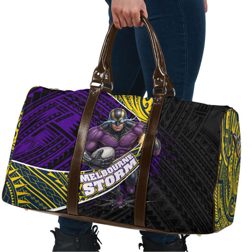 Melbourne Storm Rugby Travel Bag Tribal Polynesian Power Art - Lightning Mascot