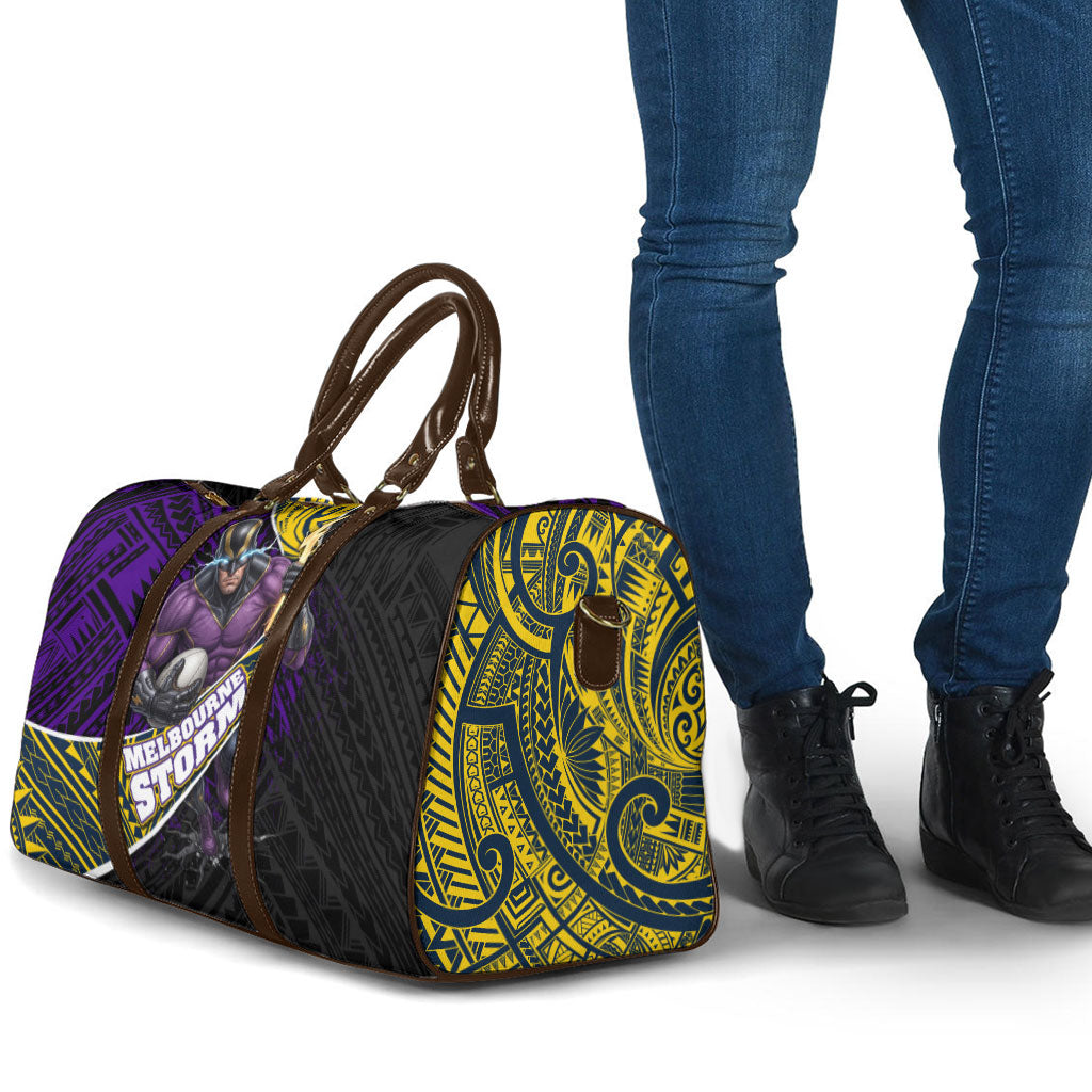 Melbourne Storm Rugby Travel Bag Tribal Polynesian Power Art - Lightning Mascot