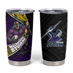 Melbourne Storm Rugby Tumbler Cup Tribal Polynesian Power Art - Lightning Mascot