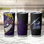 Melbourne Storm Rugby Tumbler Cup Tribal Polynesian Power Art - Lightning Mascot