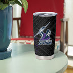 Melbourne Storm Rugby Tumbler Cup Tribal Polynesian Power Art - Lightning Mascot