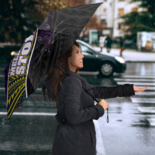 Melbourne Storm Rugby Umbrella Tribal Polynesian Power Art - Lightning Mascot