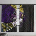 Melbourne Storm Rugby Window Curtain Tribal Polynesian Power Art - Lightning Mascot