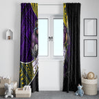 Melbourne Storm Rugby Window Curtain Tribal Polynesian Power Art - Lightning Mascot