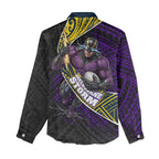 Melbourne Storm Rugby Women Casual Shirt Tribal Polynesian Power Art - Lightning Mascot