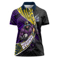 Melbourne Storm Rugby Women Polo Shirt Tribal Polynesian Power Art - Lightning Mascot