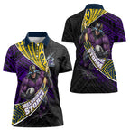 Melbourne Storm Rugby Women Polo Shirt Tribal Polynesian Power Art - Lightning Mascot