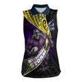 Melbourne Storm Rugby Women Sleeveless Polo Shirt Tribal Polynesian Power Art - Lightning Mascot