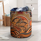 Barramundi Fish Laundry Basket Aboriginal Dot Art Indigenous Pattern
