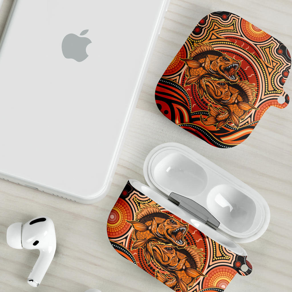 Barramundi Fish AirPods Case Aboriginal Dot Art Indigenous Pattern
