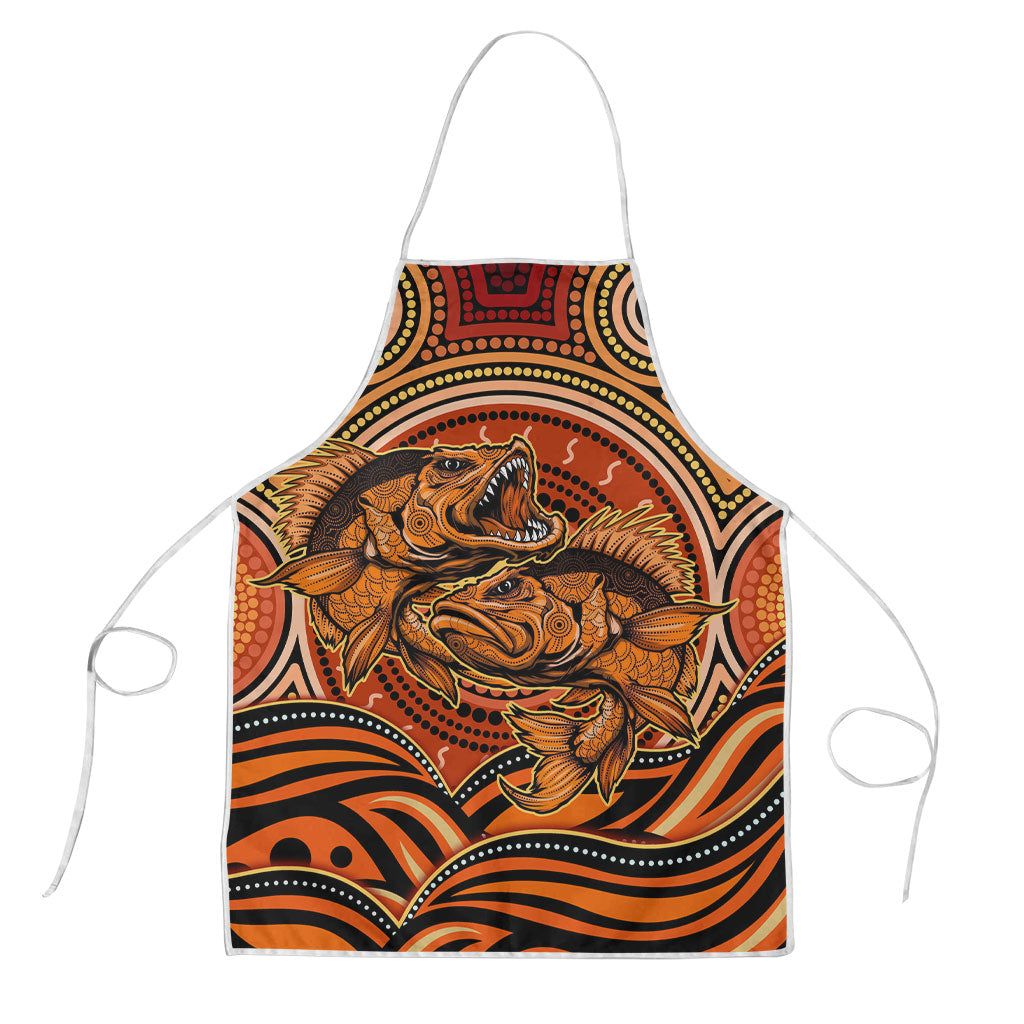 Barramundi Fish Apron Aboriginal Dot Art Indigenous Pattern