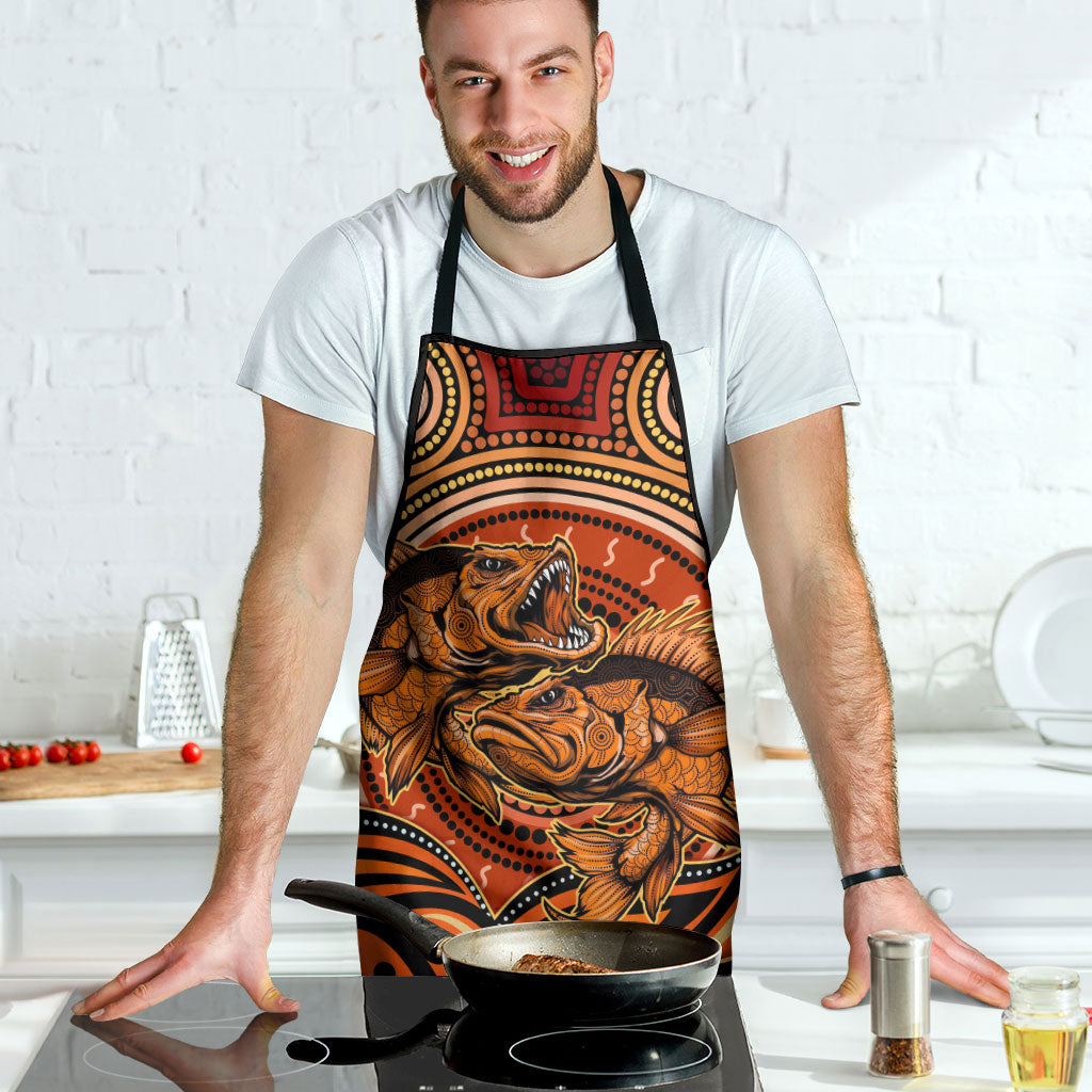 Barramundi Fish Apron Aboriginal Dot Art Indigenous Pattern