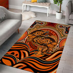 Barramundi Fish Area Rug Aboriginal Dot Art Indigenous Pattern