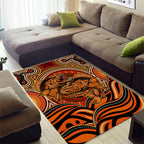 Barramundi Fish Area Rug Aboriginal Dot Art Indigenous Pattern